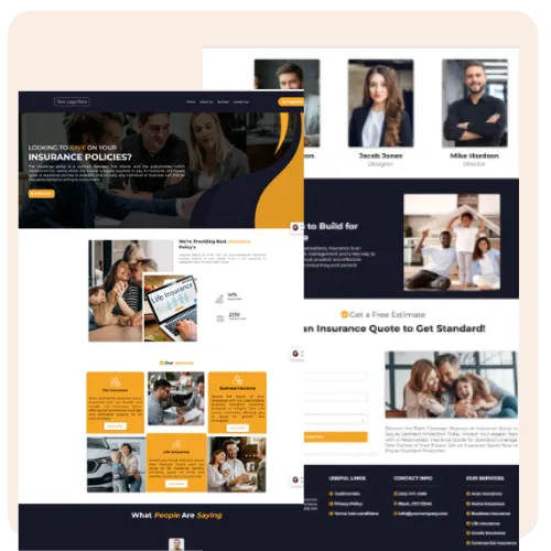 Insurance agency website with a quote request flow